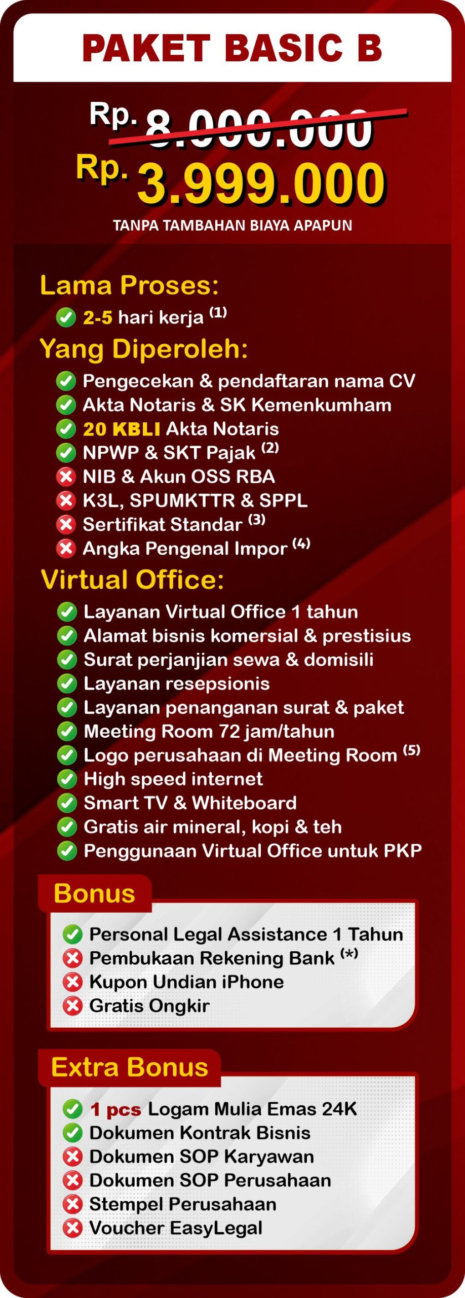 jasa pendirian CV paket B