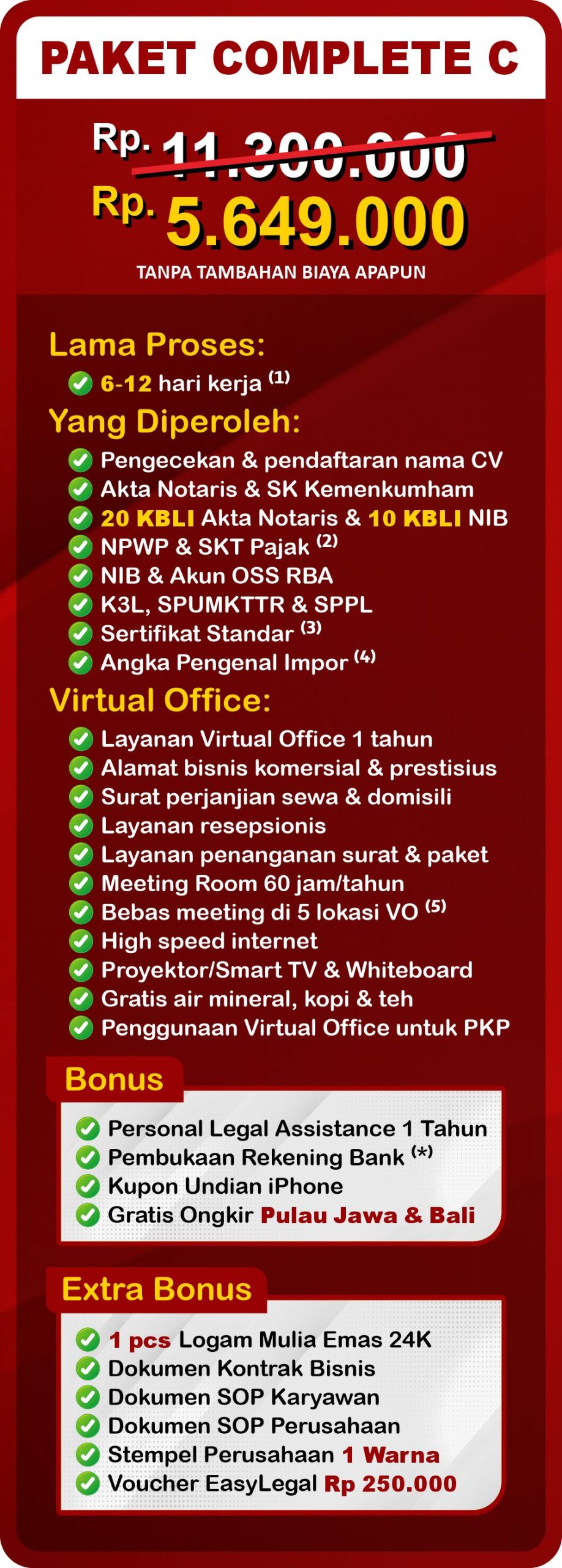 jasa pendirian CV paket Complete C