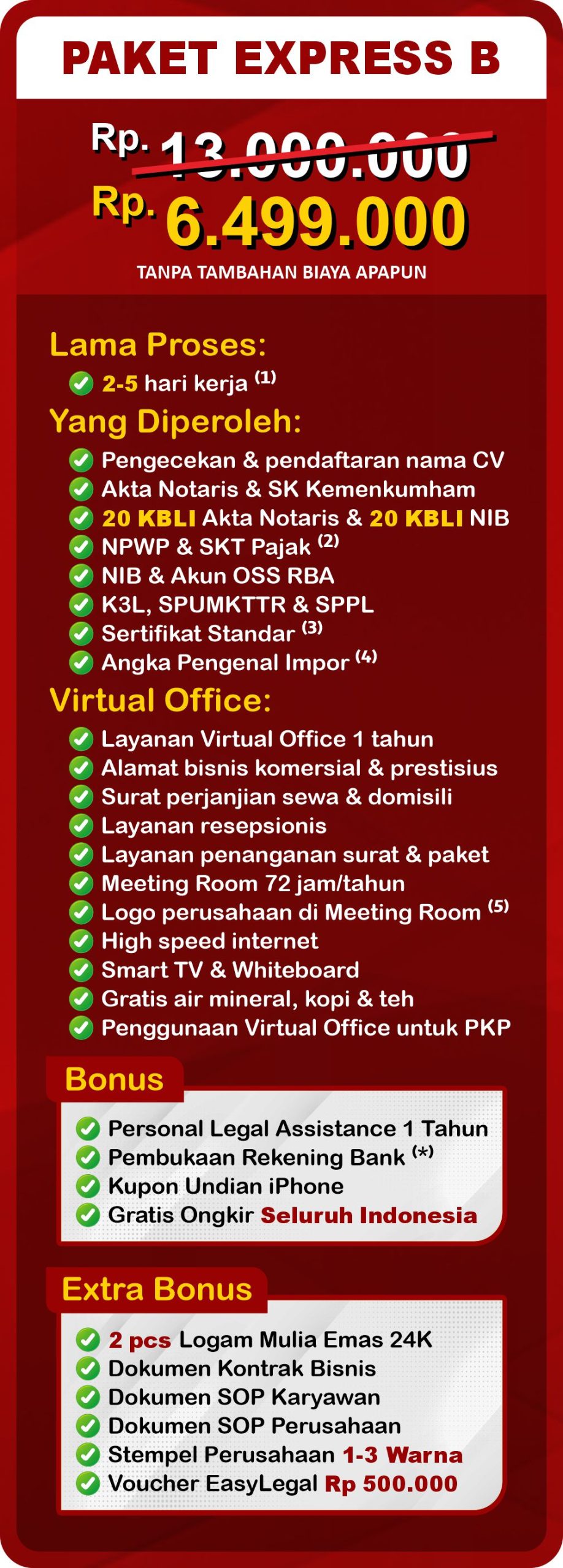 jasa pendirian CV paket express B